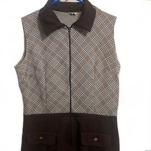 Vintage 1960s Brown Collared Dress